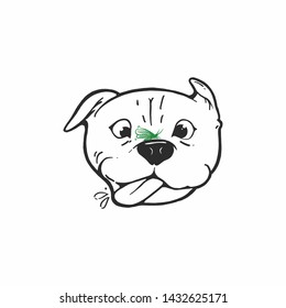 Dog Cartoon with Bug Logo template