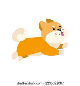 Personaje de dibujos animados de perro que ejecuta ilustración vectorial. Crecimiento de cachorro lindo de poco a adulto y adulto, etapa joven de crecimiento aislado en el fondo blanco. Mascotas, concepto de tiempo