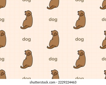 Personaje de dibujos animados de perro patrón ininterrumpido sobre fondo naranja