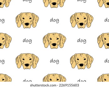 Dog cartoon character seamless pattern on white background