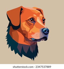 Dog cartoon colored isometric art illustration