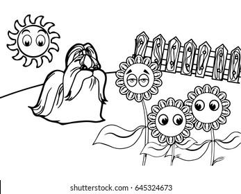 dog cartoon Coloring book vector

