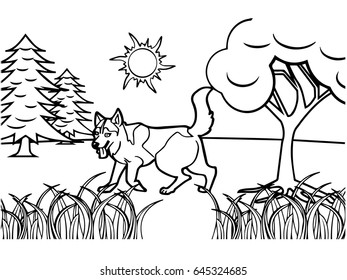 dog cartoon Coloring book vector
