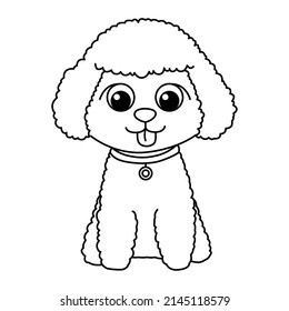 Dog cartoon coloring page illustration vector. For kids coloring book.