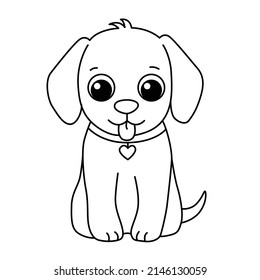 Dog Cartoon Coloring Page Illustration Vector Stock Vector (Royalty ...