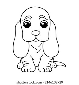 Dog cartoon coloring page illustration vector. For kids coloring book.