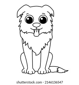 Dog cartoon coloring page illustration vector. For kids coloring book.