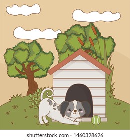 Dog cartoon design vector illustrator