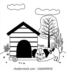Dog cartoon design vector illustrator