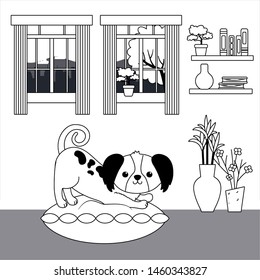 Dog cartoon design vector illustrator
