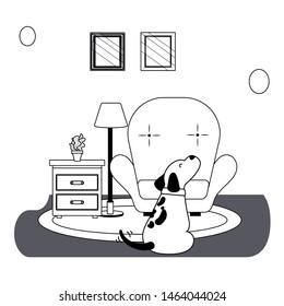 Dog cartoon design vector illustrator