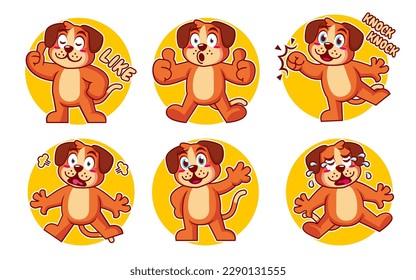 dog cartoon expression sticker pack