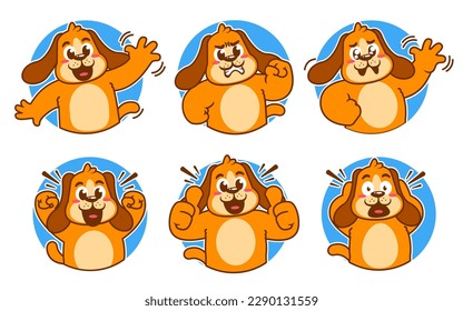 dog cartoon expression sticker pack