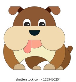 Dog in cartoon flat style. Vector illustration on white background.