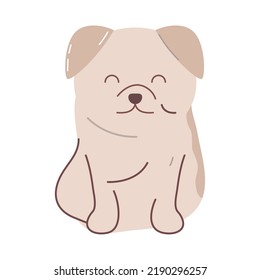 dog cartoon icon flat isolated