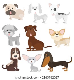 dog cartoon illustration in flat style