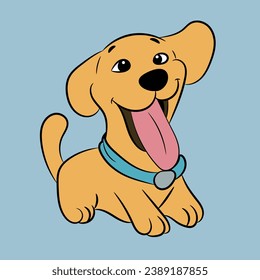 dog cartoon illustration funny and happy