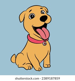 dog cartoon illustration funny and happy