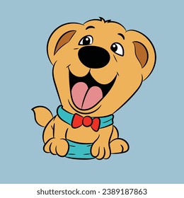 dog cartoon illustration funny and happy
