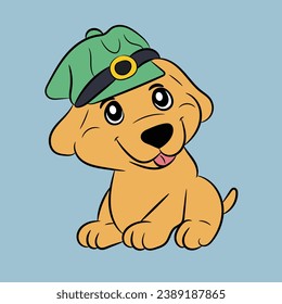 dog cartoon illustration funny and happy