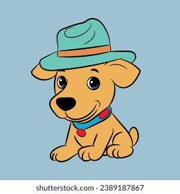dog cartoon illustration funny and happy