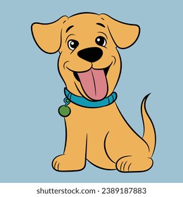 dog cartoon illustration funny and happy