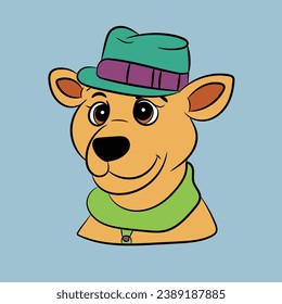 dog cartoon illustration funny and happy