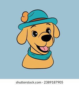 dog cartoon illustration funny and happy