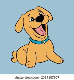 dog cartoon illustration funny and happy