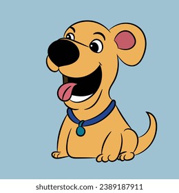 dog cartoon illustration funny and happy