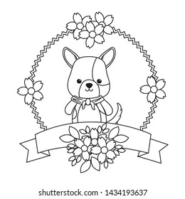 Dog cartoon with kerchief design
