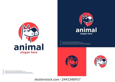 dog cartoon logo , icon pet store , logo design inspiration.