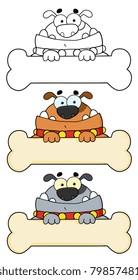Dog Cartoon Mascot Characters-Vector Collection