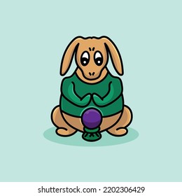 Dog Cartoon Mascot Funny Vector Smile Happiness Fun Cute Magic