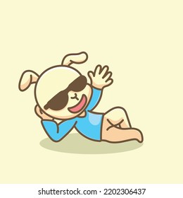 Dog Cartoon Mascot Funny Vector Smile Happiness Fun Cute