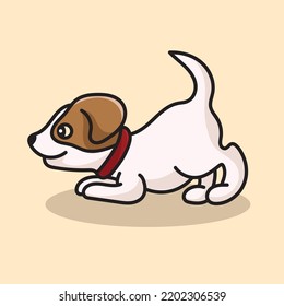 Dog Cartoon Mascot Funny Vector Smile Happiness Fun Cute