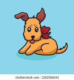 Dog Cartoon Mascot Funny Vector Smile Happiness Fun Cute