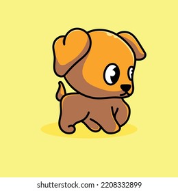 Dog Cartoon Mascot Funny Vector Smile Happiness Fun Cute