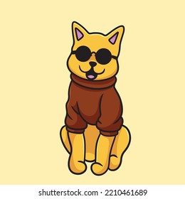 Dog Cartoon Mascot Funny Vector Smile Happiness Fun Cute