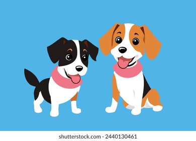 dog cartoon on blue background