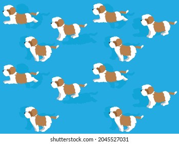 Dog Cartoon Petit Basset Griffon Vendeen Seamless Wallpaper Background