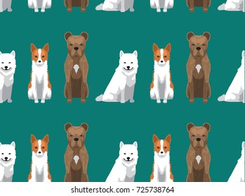 Dog Cartoon Seamless Wallpaper Samoyed