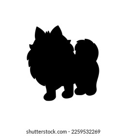 Dog Cartoon  silhouette icon illustration template for many purpose. Isolated on white background	
