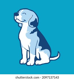 Dog cartoon sleeping vector portrait.