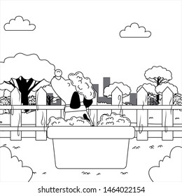 Dog cartoon taking shower design