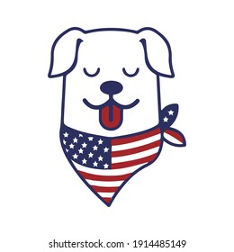 dog cartoon with usa flag