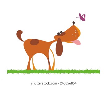 Dog cartoon. Vector illustration.