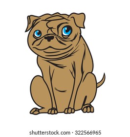 Dog cartoon vector illustration