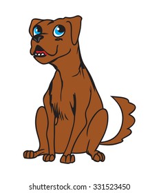 Dog cartoon vector illustration