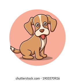 Dog Cartoon Vector Illustration Cute Dog Stock Vector (Royalty Free ...